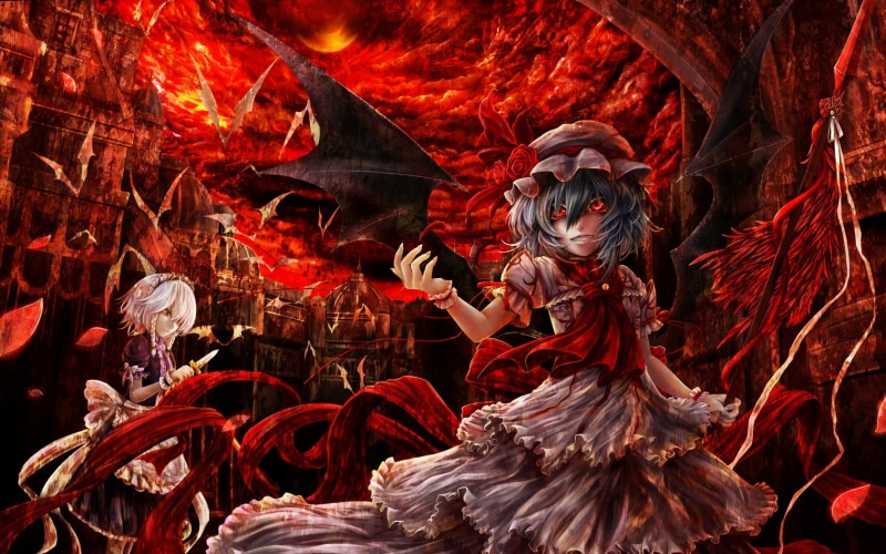 demon - fictional character, adult, anime girls, performance, creativity, anime, stage costume, costume, red, clothing, people, traditional clothing, art and craft