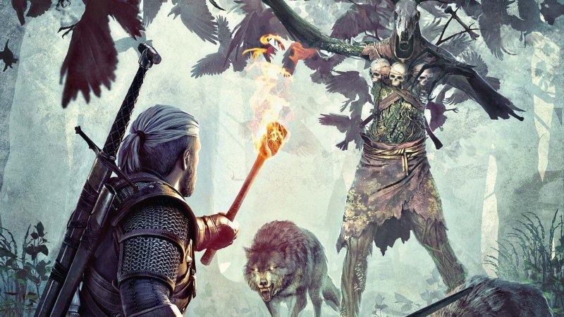 tree, The Witcher 3: Wild Hunt, creativity, nature, rear view, day, plant, human representation, holding, digital, representation, game, torch, 720P, the past