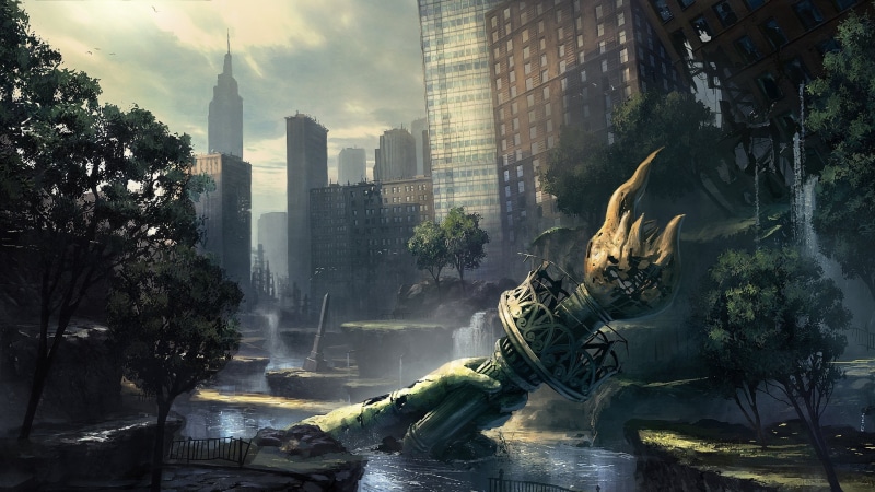 holding, crysis, graphic, hand, torch, 2K, hd, art, video games, apocalypse, liberty, s, left, drawing, statue