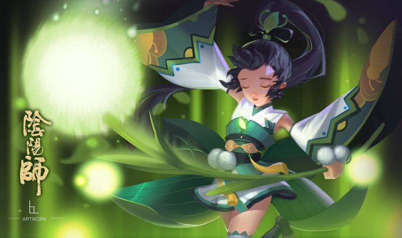 boys, women, day, green color, representation, real people, front view, lifestyles, Onmyoji, cute, one person, 720P, females, leisure activity, innocence