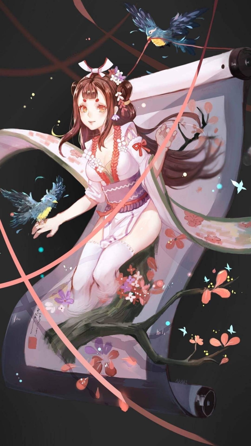 Onmyoji, anime girls, kimono, 1080P