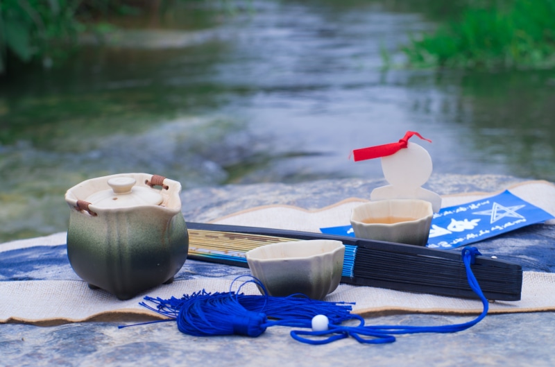 food, bowl, kitchen utensil, day, focus on foreground, drink, no people, table, food and drink, wood - material, Onmyoji, tray, nature, 4K, crockery, Cos