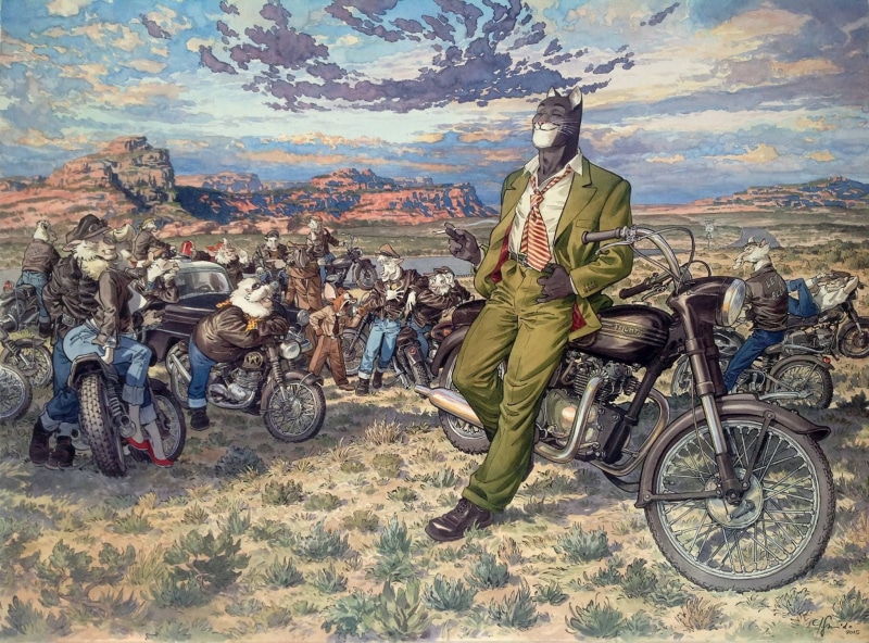 cat, art, 1080P, illustration, blacksad, detective, comics, animal