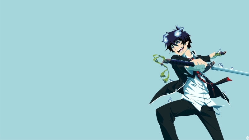 sky, one person, adult, motion, standing, young women, Blue Exorcist, full length, hairstyle, Okumura Rin, three quarter length, side view, studio shot