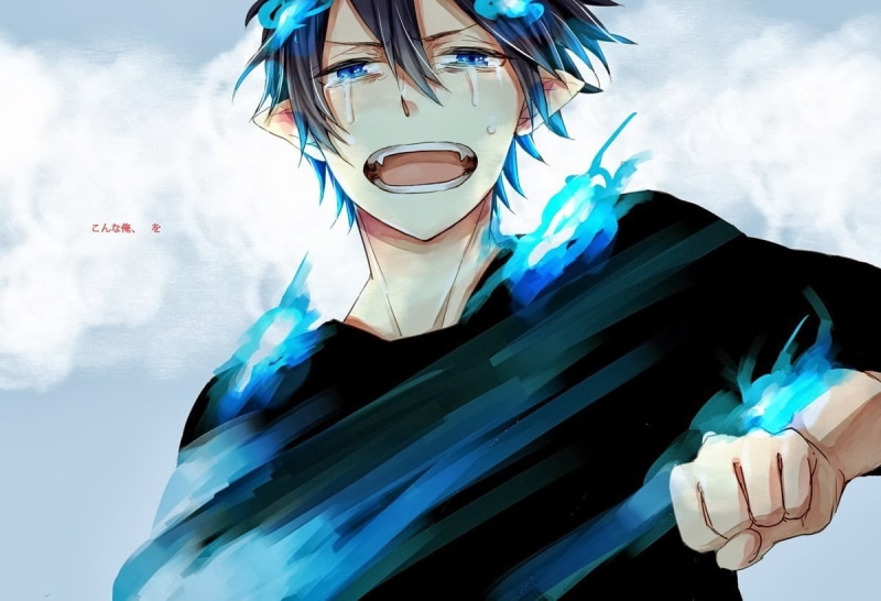 Blue Exorcist, headshot, adult, blue, unrecognizable person, lifestyles, sky, human body part, glasses, nature, anime, portrait, character, front view