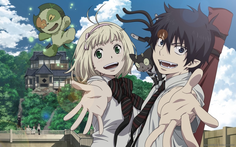 Blue Exorcist, Rin Okumura, Shiemi Moriyama, 2K, Ao No Exorcist, Kuro (Ao No Exorcist), Anime, Nee (Ao No Exorcist)