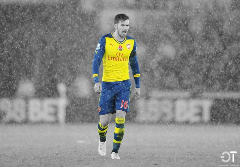blue, selective coloring, s, running, nature, athlete, Arsenal, front view, Aaron Ramsey, winter, motion, sport , yellow, storm, sport, soccer, fly, clothing