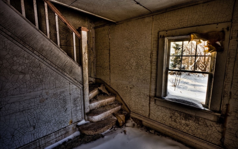 stairs, 720P, house, ruin, abandoned, window, old