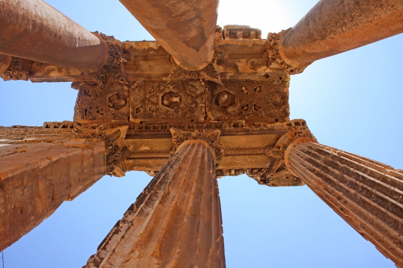 the past, ancient civilization, tourism, old, ancient, lebanon, monument, old ruin, travel destinations, roman, corinthian column, clear sky, built structure