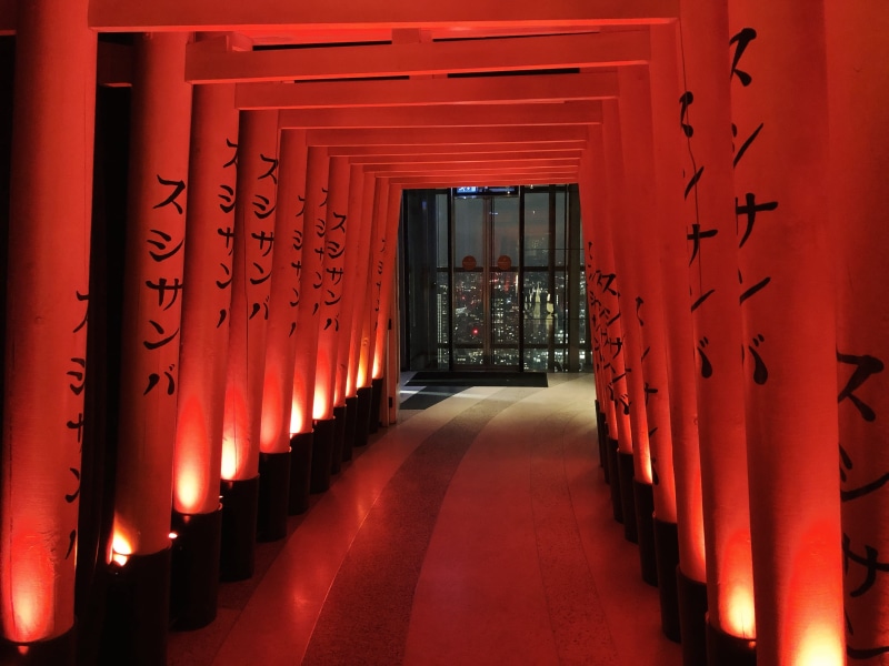 direction, no people, nightlife, red, uplighting, the way forward, leading lines, belief, cityscape, place of worship, 4K, in a row, spirituality, sushisamba london