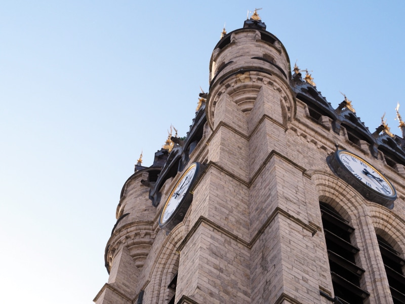 belfry, spirituality, 4K, history, religion, building exterior, tower, clear sky, built structure, douai, pierre, north, building, day, low angle view