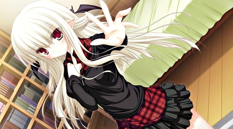 witch elf, 720P, anime girls, red eyes