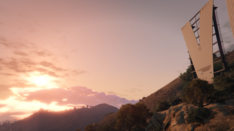 sky, tranquil scene, 4K, scenics - nature, brown, sunlight, outdoors, Grand Theft Auto V, building exterior, Grand Theft Auto, built structure, video games