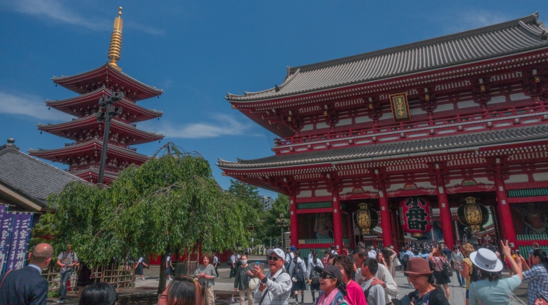 sensō-ji, tokyo, city, taitō-ku, group of people, summer, religion, building, large group of people, travel, outdoors, crowd, belief, wonder, people, place of worship