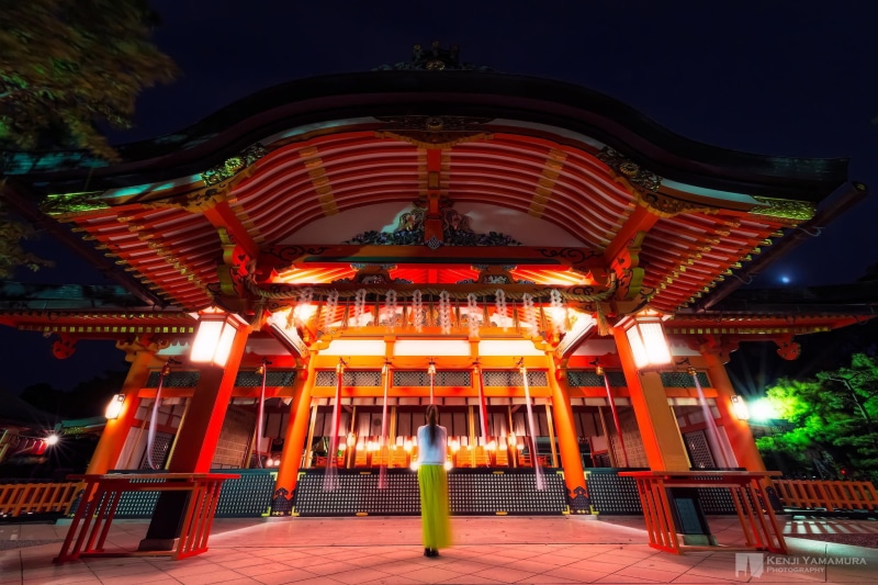 girl, calm, photographer, Kenji Yamamura, temple, 1080P, night