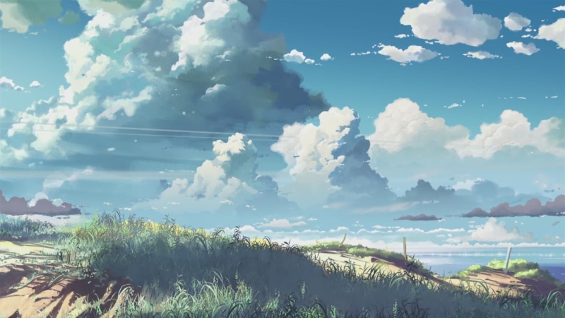 plant, sky, 5 Centimeters Per Second, no people, non-urban scene, green, environment, clouds, 1080P, tranquility, beauty in nature, day, sunlight