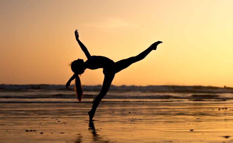 exercising, 5K, vitality, handstand, human limb, water, ballet, athlete, ballerina, silhouette, healthy lifestyle, people, human arm, sea, orange color