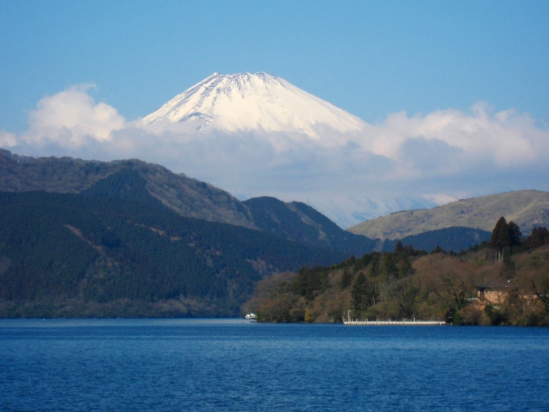 non-urban scene, no people, cloud - sky, tranquil scene, water, day, scenics, mountain, land, tranquility, beauty in nature, kanagawa japan, Kanagawa, Mt Fuji