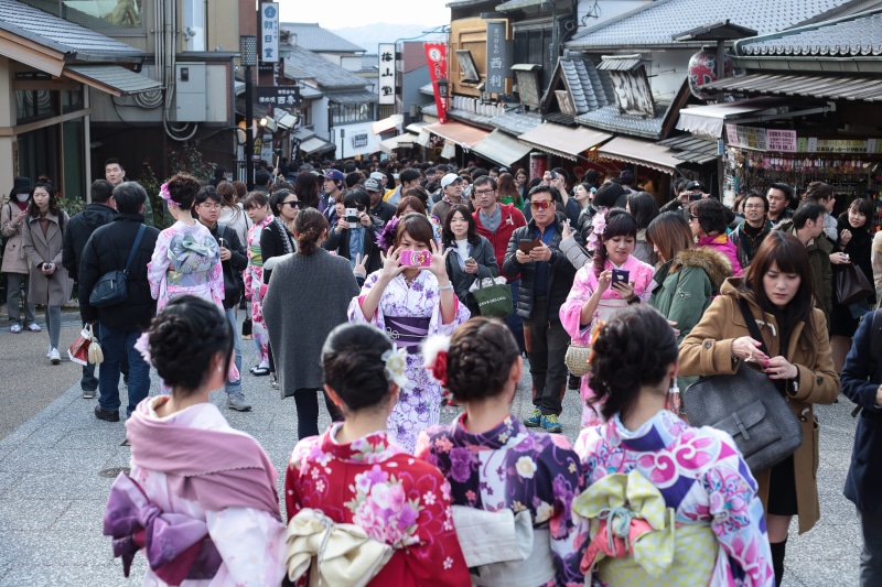 kyoto prefecture, 5K, kyoto, festival, crowd, men, lifestyles, adult, women, large group of people, japan, walking, kimono, leisure activity, group of people