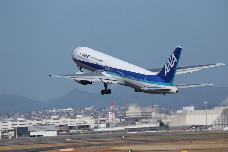 taking off, sky, journey, clear sky, leaving, arrival, all nippon airways, flying, transportation, outdoors, nature, airport, plane, travel, landing - touching down