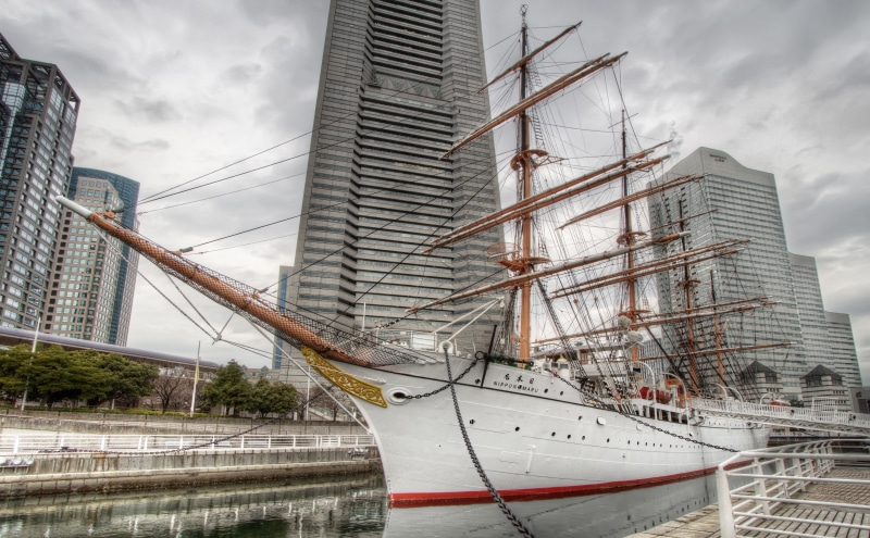 water, Buildings, Sunset, nishiku, building exterior, Beautiful, outdoors, Colorful, landmarktower, kanagawaprefecture, mode of transportation, Walking