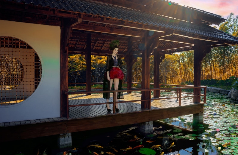 real people, Outfit, nature, Japan, built structure, leisure activity, Japanese, women, lifestyles, Fashion, People, 1080P, Woman, outdoors, rear view