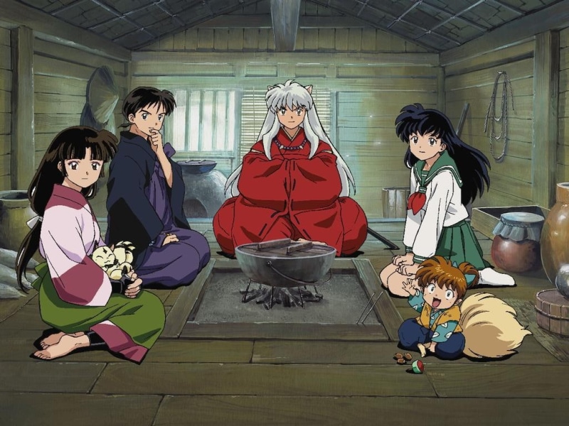 Inuyasha, Shippou, sango, Miroku, hd, groupe, Kagome, art, 480P, anime
