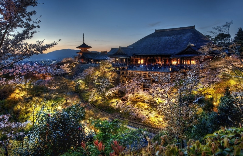 Japan, Kyoto, Kiyomizu-Dera, Photography, Sakura Blossom, Spring, HDR, 1080P