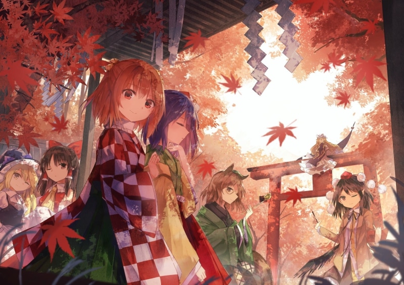 touhou, lifestyles, 720P, Anime, real people, human representation, star shape, females, celebration, christmas, creativity, representation, shrine, tree