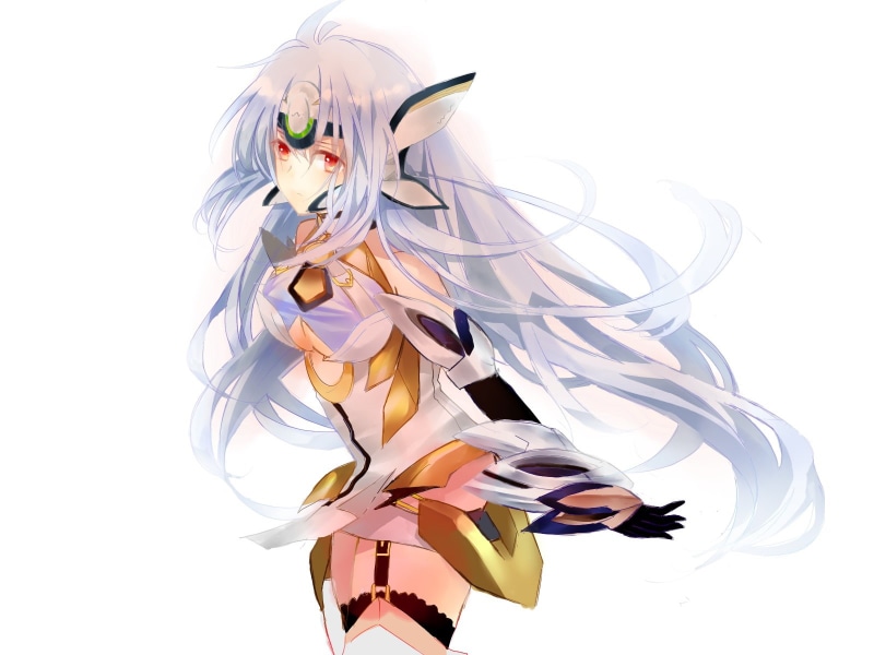 garter, xenosaga, belt, white, kos mos, 720P, red, jabujabu, eyes, hair