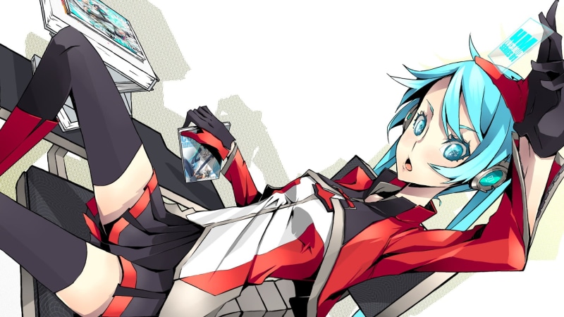 traditional clothing, white background, bangs, men, building exterior, thigh-highs, long hair, Vocaloid, outdoors, real people, headphones, day, open mouth