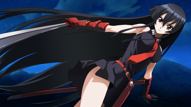red, Red Eyes, outdoors, Katana, Akame (Akame Ga Kill!), Girl, day, Anime, mountain, Dress, real people, nature, side view, Cloud, Akame ga Kill!, Night