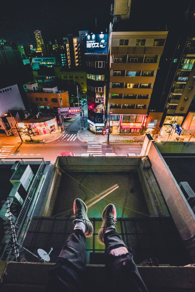 shoes, city, urban, people, high angle view, building exterior, transportation, building, illuminated, human body part, japan, cityscape, body part, hiroshima