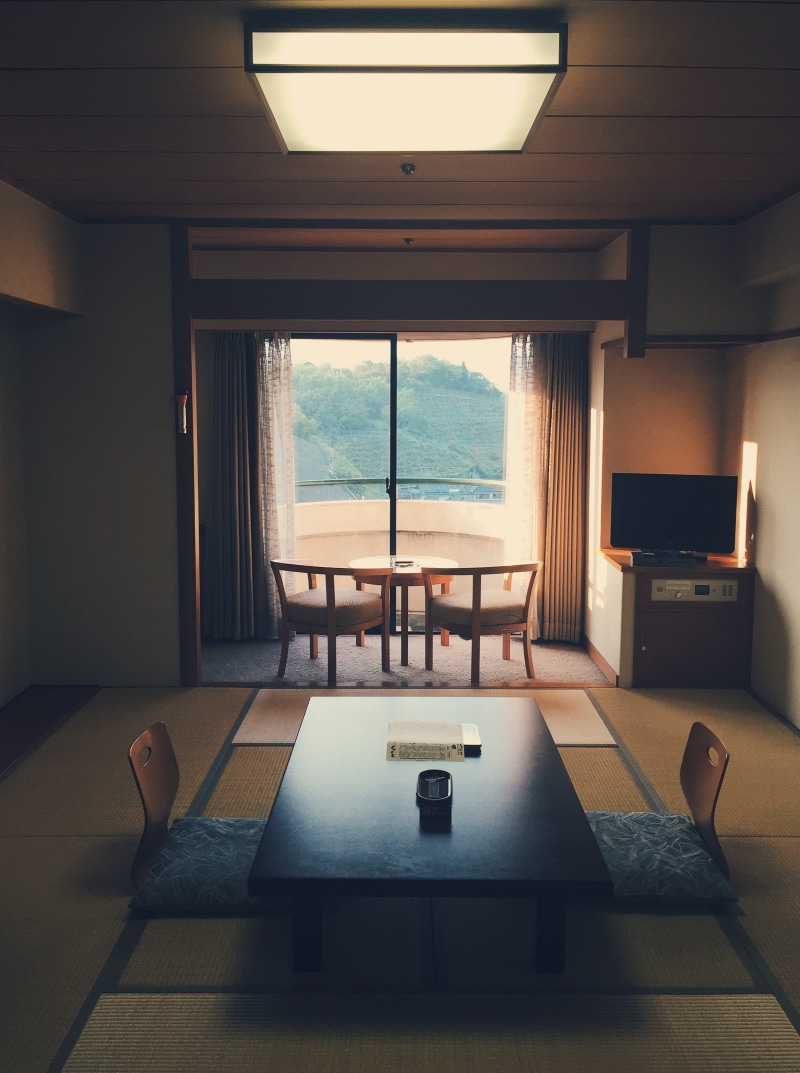 japan, indoors, ivy barn, asia, hatsukaichi-shi, aki grand hotel, tatami, room, table, furniture, home interior, war, built structure, luxury, domestic room