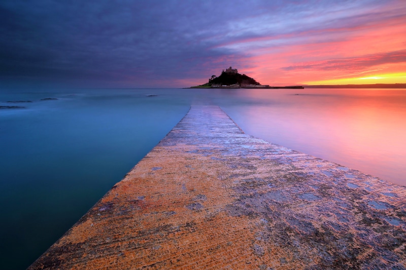 sea, sunset, dusk, coastline, outdoors, salt, landscape, Bolivia, scenics, Salt lake, sea  coast, PENZANCE, castle, 5K, lake, beach, sky, colour, MOUNTS BAY
