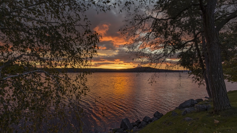 meredith bay, lake, lake winnipesaukee, new hampshire, 5K, sunset, usa, united states