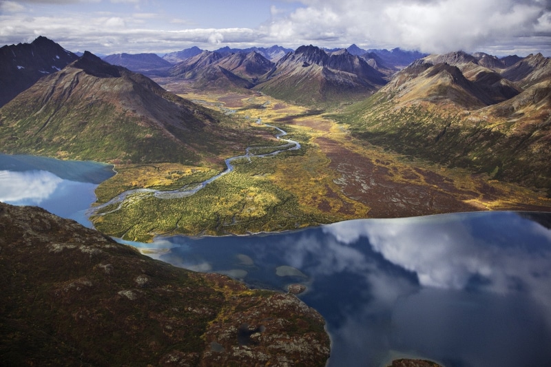reflection, 1080P, mountains, lake, bristol, bay, alaska
