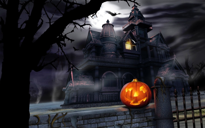 halloween, illustration, haunted, house, 1080P, nights