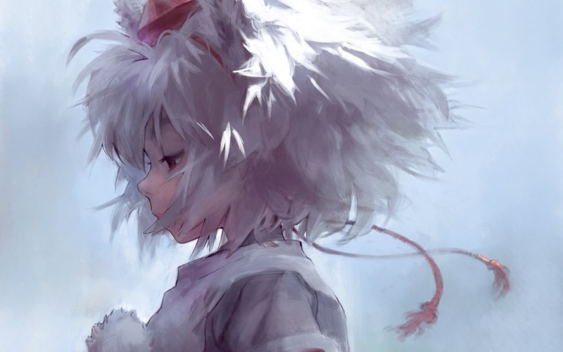 clothing, outdoors, Touhou, young adult, one person, adult, women, hairstyle, nature, anime, winter, side view, cold temperature, animal wildlife, Okamimimi