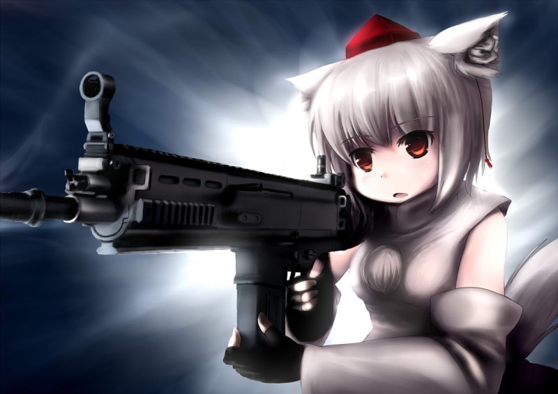 fashion, animal ears, beauty, portrait, military, futuristic, anime girls, metal, communication, armed forces, 480P, Touhou, government, sign, adult, aiming