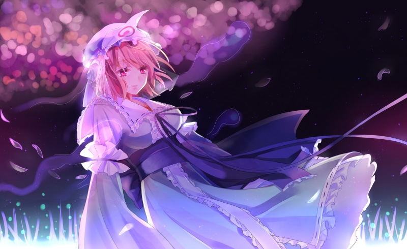 anime, Saigyouji Yuyuko, 2K, Touhou, anime girls