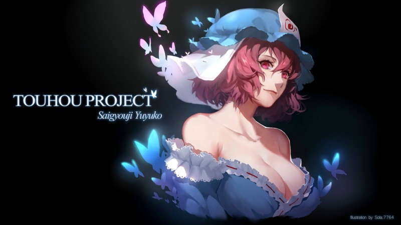 720P, Touhou, Saigyouji Yuyuko, anime