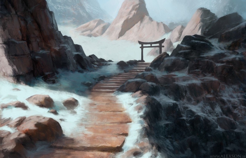 mountain, snow, 480P, Alexander Frossberg, artwork