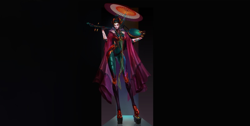 Style, Character, Umbrella, Illustration, Katya Cyan, Music, Background, Dragonfly Killer, Fantasy, Sanxian, Memoirs of a Geisha, Minimalism, Girl, 4K