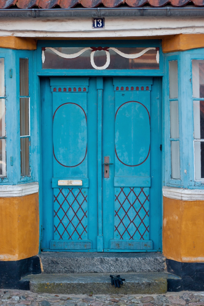 denmark, no people, home, arch, house, 4K, closed, building, garage, old door, day, input, city, viking, age, wood, turquoise colored, door, house entrance