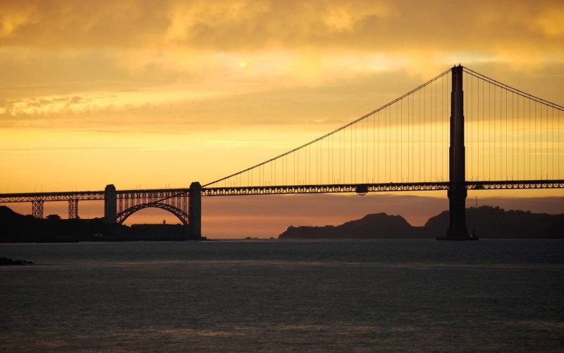 brown, connection, river, engineering, travel, famous Place, stayed, blue, uSA, transportation, san francisco, night, 720P, cityscape, red, tourism, cloud - Sky