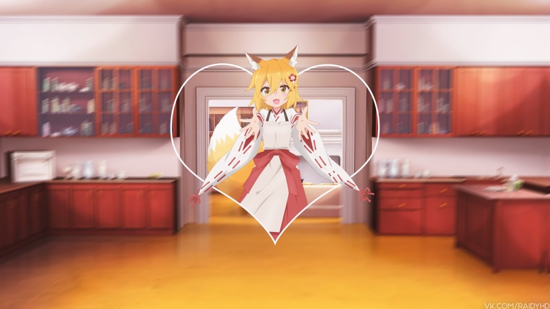 4K, anime girls, anime, Sewayaki Kitsune no Senko-san, picture-in-picture