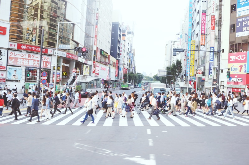 crowd, commute, tokyo, shibuya, stress, routine, shopping, city street, street, crossing, architecture, group of people, crosswalk, building exterior, japan