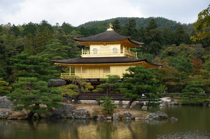 china - East Asia, cloud - sky, pavilion, history, tree, concrete, japan, building exterior, japanese Culture, lake, white, kinkakuji, nature, building