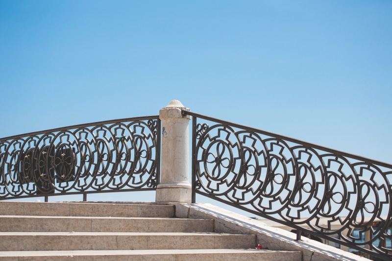 clear sky, wrought Iron, no People, fence, Venice, Handrails, history, blue, italy, Vintage, the past, architecture, travel destinations, room for text